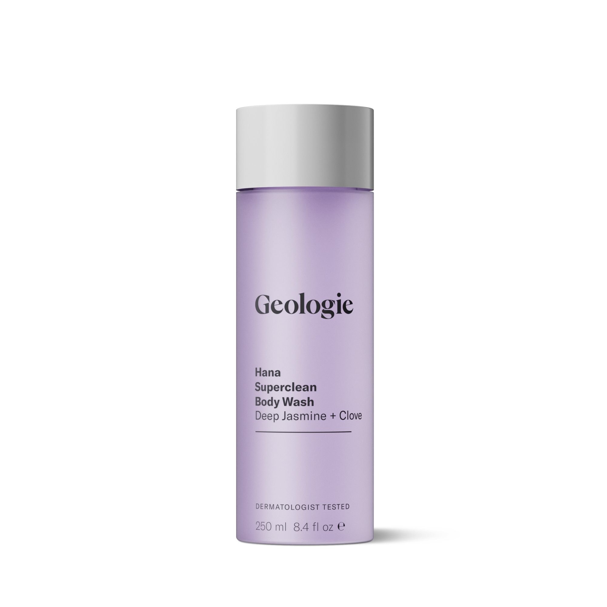 Geologie Superclean Body Wash, designed for comfortable, moisture-wicking activewear, displayed against a black background.