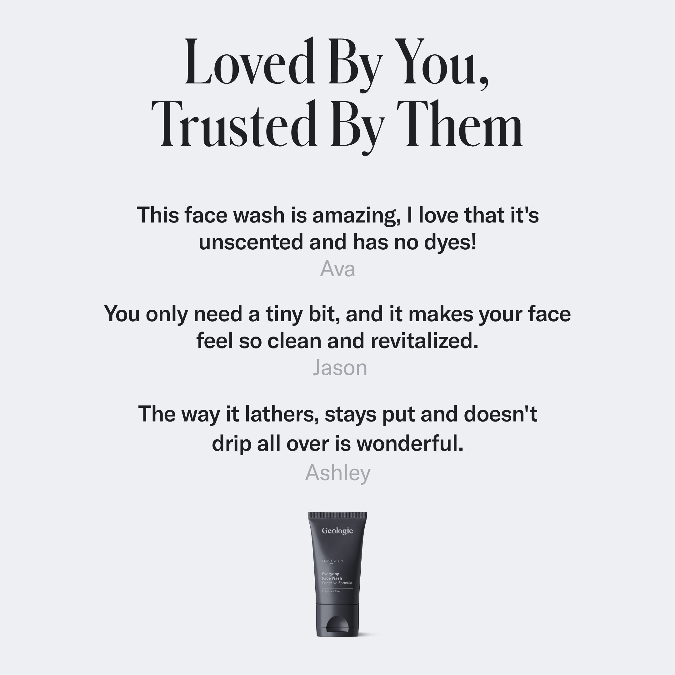 Image of a face wash advertisement. The heading reads 