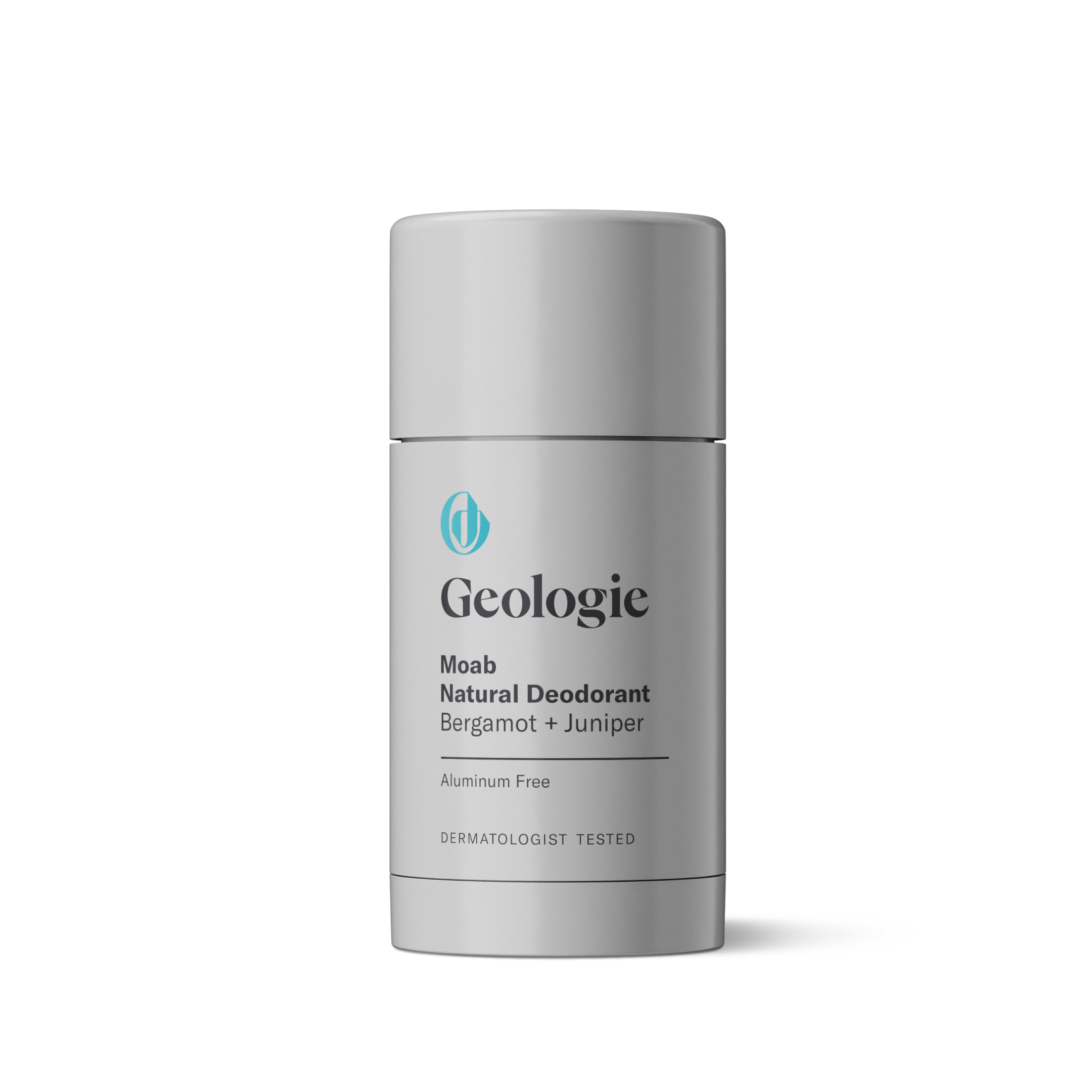 A Full Size Add-on of Geologie Moab Natural Deodorant in Bergamot + Juniper scent, which is aluminum-free and dermatologist tested.